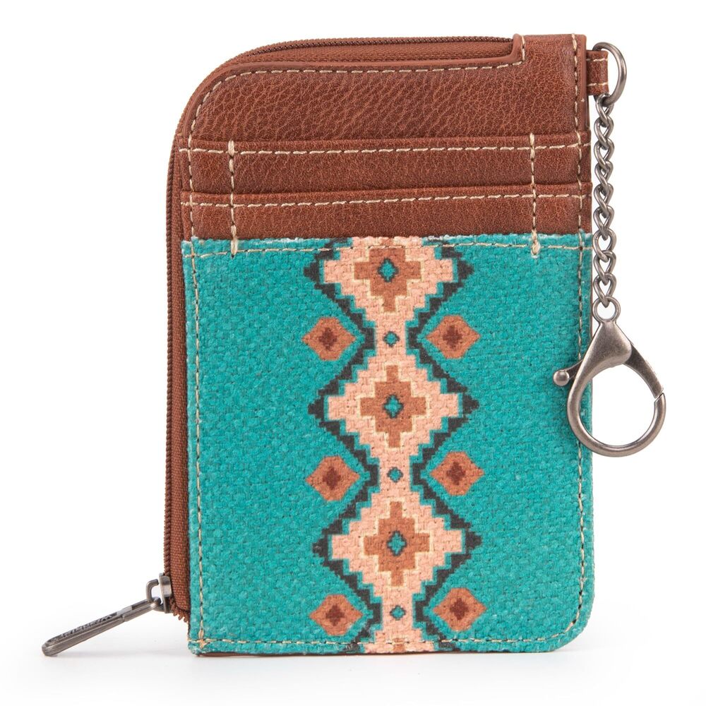 9989 Wrangler Card Wallet Boho Aztec Credit Card Holder with Zipper Pocket